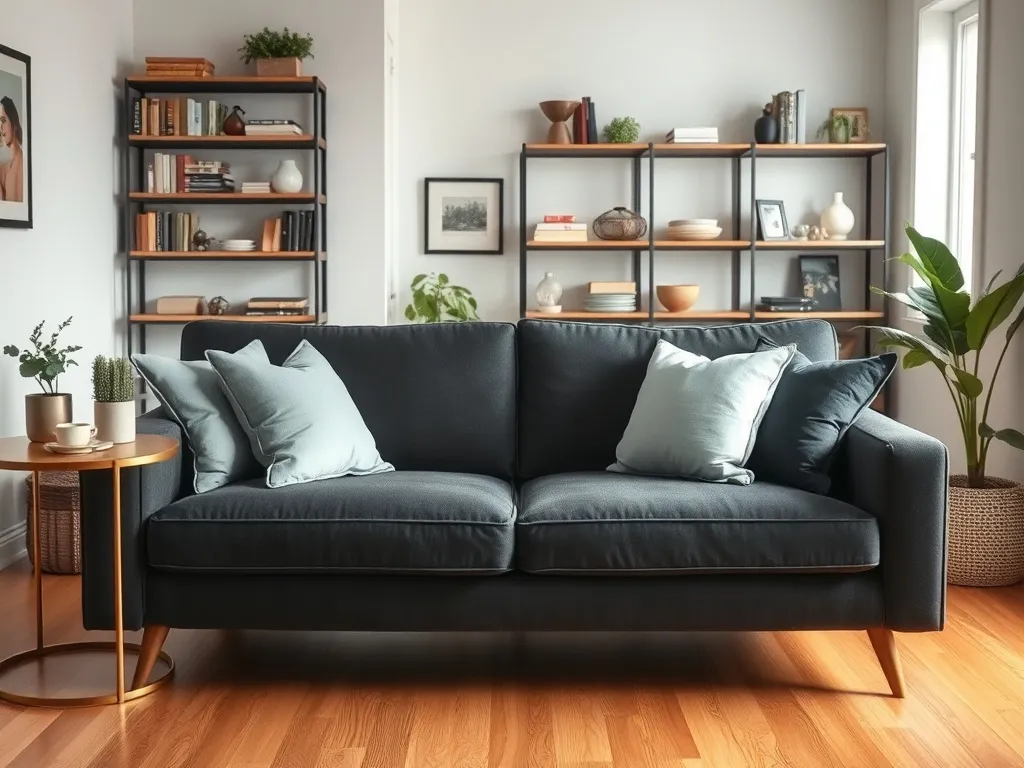 Ciemnoszara kanapa: jakie dodatki wybrać do eleganckiego wnętrza?