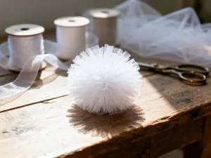 Materiały do samodzielnego wykonania zaproszeń urodzinowych, w tym kolorowy papier, nożyczki i wstążki na drewnianym stole.