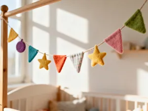 Kolorowa girlanda z balonów w pastelowych odcieniach, montowana na przezroczystej taśmie w jasnym salonie.
