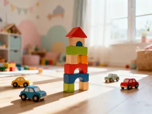 Kolorowe balony z helem w salonie, a w tle notatnik z obliczeniami potrzebnymi do przygotowania dekoracji.